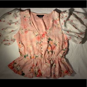 Hemant & Nandita peplum embroidered floral blouse